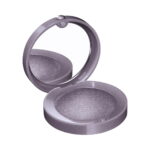  BEAUTÉNIUM Purple round makeup compact with mirror open revealing shimmery pressed powder inside