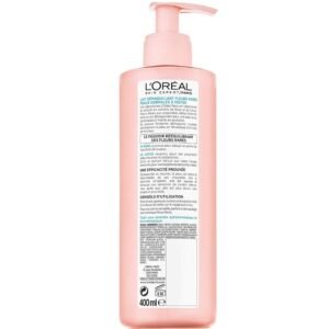 Pink L’Oréal Paris milk cleanser bottle with pump, 400 ml