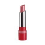 Pink lipstick in a red and silver case.