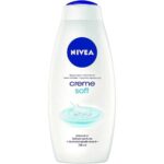 NIVEA Creme Soft almond oil body wash bottle with blue circular logo on white background (750 ml).