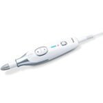 Dental drill handpiece with control buttons and speed indicator lights.