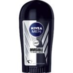 NIVEA Men Invisible for Black & White antiperspirant deodorant bottle with dark blue cap and silver label.