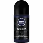 NIVEA Men Deep antiperspirant deodorant bottle with a black cap and dark blue label.