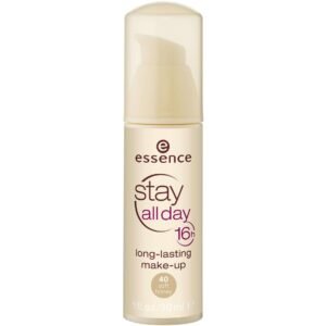 Essence Stay All Day makeup foundation bottle with pump, shade Soft Honey (40).