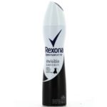 Rexona Invisible Black+White antiperspirant deodorant spray can, white top and black bottom, labeled 48h protection