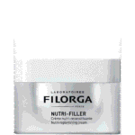 Tube/jar of FILORGA Nutri-Filler Nutri-replenishing cream label showing Paris origin and French name