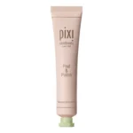 Pixi Skintreats Peel & Polish tube in soft pink with a mint-green bottom cap, standing upright.